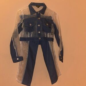 Two piece fleece Kroix branded (SIZE: S) horseback outfit for modest fashion.